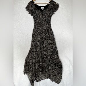 Robbie Bee Black Flutter Sleeve Maxi Sundress